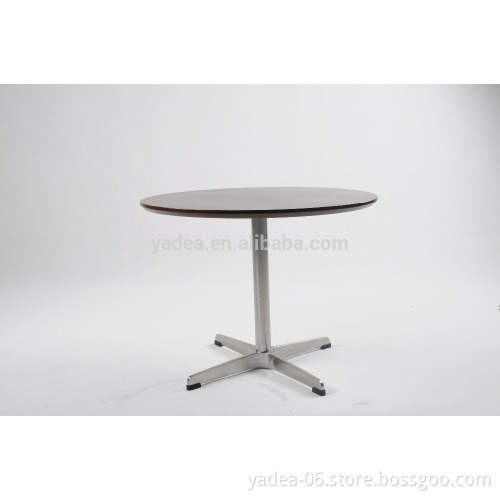 Modern style stainless steel base round wood top office coffee table